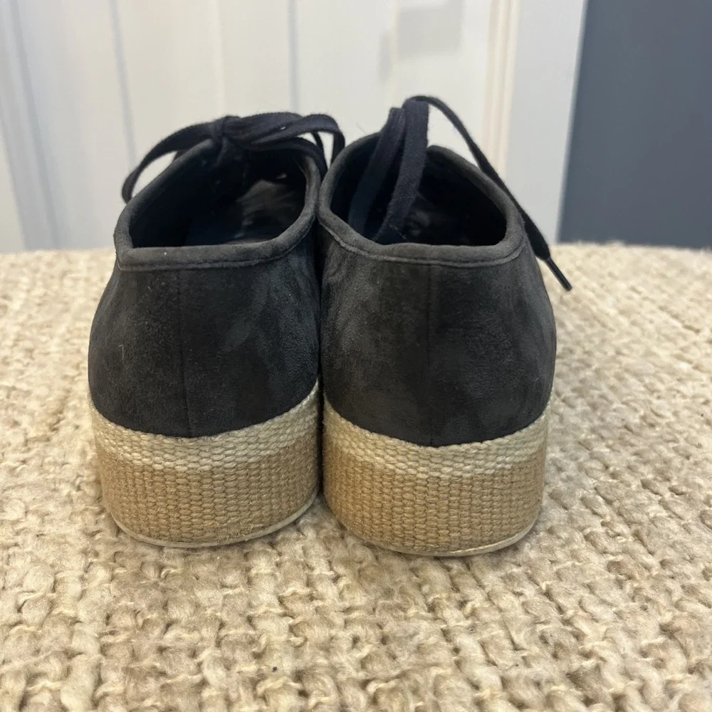 Vince Windell Platform Sneaker Espadrilles Lace Up Navy  Blue Suede Women's Sz 9